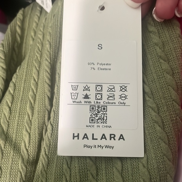 HALARA Green Backless Bodycon Ribbed women’s Long Sleeve Mini Dress Small Knit - Picture 5 of 8